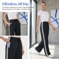 thumbnail image 4 of NICELF Womens Sweatpants Loose Straight Leg High Waisted Wide Leg Track Pants with Pockets & Drawstring, Lightweight Jog Yoga Pants for Workout & Running, Black, 4 of 7