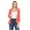 Coral, variant on Women's Solid Basic Casual Draped Neck Open Front Ruched Sleeve Outerwear Vest Cardigan