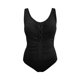 thumbnail image 4 of Traje de baño de una pieza para mujer, moda para mujer, traje de baño de talla grande para mujer, traje de baño de color sólido conservador con pliegues en el pecho, traje de baño de moda playera para, 4 of 8