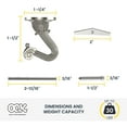 thumbnail image 4 of (2 pack) Ook Swag Hook, Screw Hook 30 lbs, Steel, Nickel, Silver, for Drywall and Wood, 2 pack, 4 of 12
