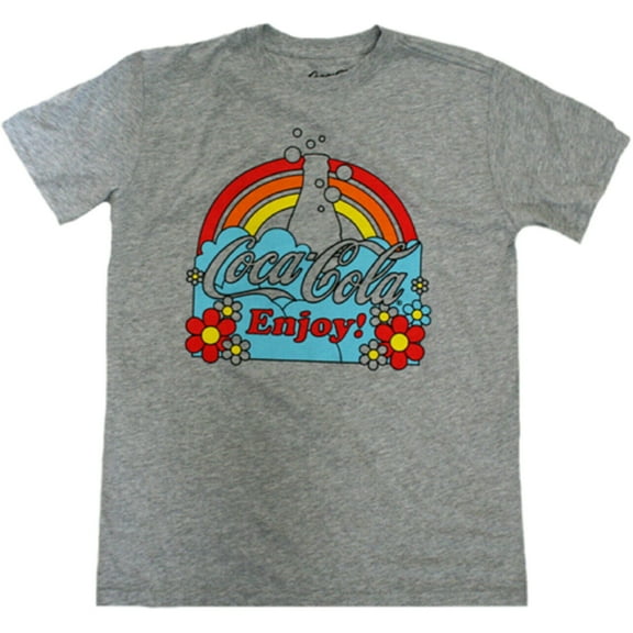 Coca-Cola Enjoy! with Rainbows and Flowers Junior Women's T-Shirt - (XS)
