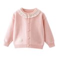thumbnail image 6 of Jalioing Toddler Girls Sweater Cardigan Cute Lace Patchwork Long Sleeve Crew Neck Button Down Knit Cardigans 0-8 Years, 6 of 9