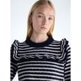 thumbnail image 4 of Free Assembly Women’s and Women's Plus Ruffle Yoke Sweater with Long Sleeves, Midweight, XS-4X, 4 of 5