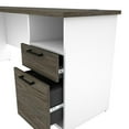 thumbnail image 4 of Bestar Norma L Shaped Computer Desk in Walnut Gray and White, 4 of 9