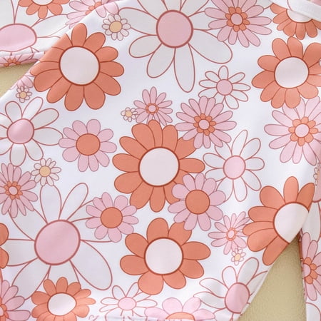 

Gubotare Toddler Summer Long Sleeve Girls Flower Prints Fashion Ruffles Bowknot Swimwear Swimsuit Bikini 5t Bikini Swimsuit Girls Pink 18-24 Months