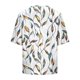 thumbnail image 4 of Xuyuer Linen-Look Printed V-Neck 3/4 Sleeve Shirt - Women's Roll-Tab Sleeve Blouse for Coastal Weekend Getaways, Art Gallery Openings, and Effortlessly Tailored Bohemian Chic Top, 4 of 5