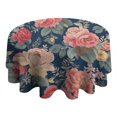 thumbnail image 4 of Pioneer Flower Floral Print Pattern Round Tablecloth 60"x60",Wrinkle Wipeable Table Cloth for Kitchen Dining Room Picnic Patio Party, 4 of 6