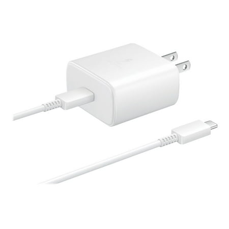 Samsung Fast Charging Wall Charger EP-TA845 - Power adapter - 45 Watt - 3 A - SFC (USB-C) - on cable: USB-C - white - for Galaxy A70, A80, A90, A90 5G, Note10, Note10+ 5G, S10 5G, S20, S20 5G, S20+ 5G