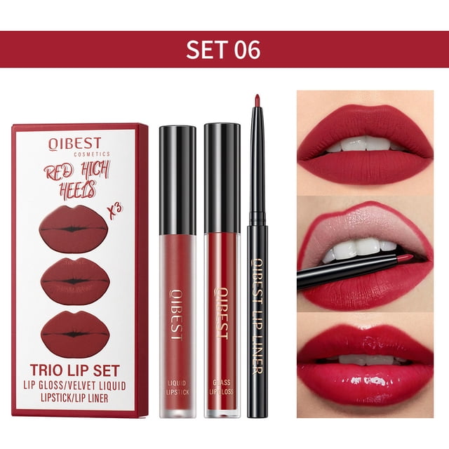 onlyliua Ofertas Brillo de Labios, Delineador de Labios, Juego de Brillo de Labios Aterciopelado, Kits de Maquillaje de Labios, Pigmento Aterciopelado, Tinte de Labios Nude, Brillo de Labios de Larga