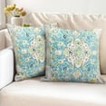 thumbnail image 2 of Boho Pillow Covers 16"x16" Set of 2 Vintage Carpet Blue Bohemian Throw Pillow Case Soft Square Decorative Pillowcases for Home Decor Sofa Car Living Room, 2 of 6