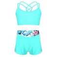 thumbnail image 2 of YEAHDOR Girls Tankinis Set Two-pieces Swimsuit Crop Top with Shorts Bathing Suit for Holiday Pool Swimming Lake Green 10, 2 of 7