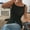 Black, variant on VIWORLD Women's Minimalist Button-Up Tank Square Neck Sleeveless Vest Chic Going Out Top for Casual Wear White，L