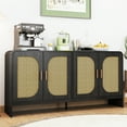 thumbnail image 4 of Diubas Sideboard Cabinet, Buffet Cabinet, Rattan Cabinets with Storage, for Kitchen Living Room, Black, 4 of 8