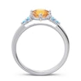 thumbnail image 4 of 2.15 Carat Round Cut Citrine & Blue Topaz Gemstone Fancy Ring for Birthday Gift 14K White Gold Size 9.5 by Diamond-Capitals, 4 of 7
