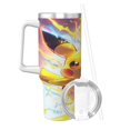 Pokemon 40 Oz Tumbler With Handle And Straw Double Wall Stainless Steel
