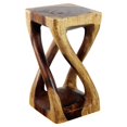 thumbnail image 2 of Home Square 22x12" Traditional Wood Vine Twist Stool in Walnut - Set of 2, 2 of 7