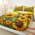 thumbnail image 3 of Homewish Yellow Rustic Sunflower Bed Sheets,Country Floral Plant King Sheets,Yellow Green Sheet Set For Girl,Luxury Bedroom Decor,4-Piece, 3 of 7