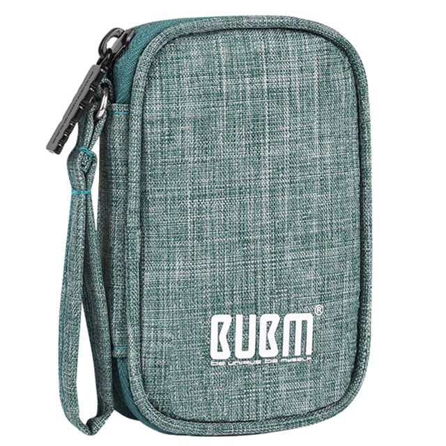 Estuche de transporte de almacenamiento de viaje de bolsa electrónica para auriculares de disco de cable USB U Verde Sunnimix Caja del almacenaje del cable del USB