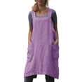 thumbnail image 1 of Yesdood Delantal De Lino De Algodón Delantal Con Espalda Cruzada Para Mujer Con Bolsillos Vestido Pinafore Para Hornear Cocinar, 1 of 1