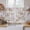 Brown, variant on Brown White Floral Tier Curtains 54 Inch Length, Spring Botanical Leaves Farmhouse Cafe Short Curtains for Bathroom Over Sink, Small Kitchen Curtain Light Filtering Tiered Drapes 2 Panels 27.5"Wx54"L