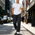 thumbnail image 2 of cllios Cargo Pants for Men Loose Fit Straight Leg Trousers Quick Dry Lightweight Casual Work Pants with Flap Pockets m-4xl, 2 of 10