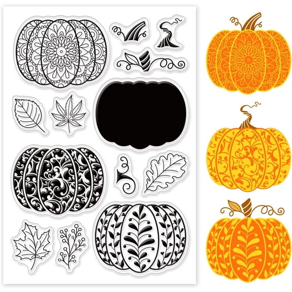 Halloween Stamps - Pumpkin Clear Silicone Stamps for Scrapbooking Card Photo Album Thanksgiving