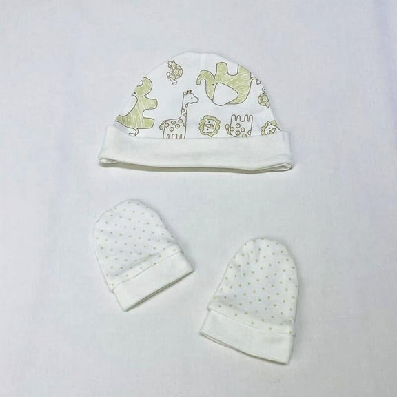 Newborn Hat and Mittens Set - Anmials