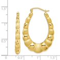 thumbnail image 2 of Auriga Fine Jewelry 10K Yellow Gold Satin and Hollow Fancy Hoop Earrings for Women(L-15mm; W-4mm), 2 of 5