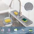 thumbnail image 4 of Kitchen Sink Splash Guard,Silicone Faucet Mat,Faucet Handle Drip Strainer Tray,17.5 inch x 5.5 inch Sink Sponge Rack,Kitchen Sink Protector (Gray), 4 of 4