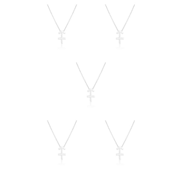 Guardurnaity Tema de constelación Collar de amistad Regalo de amigos Ins Personalidad Superficie lisa Accesorio de moda Sagitario Plata Plata Sagitario 5piezas Guardurnaity CBP198479