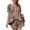 Coffee, variant on Women Gingham Set 2 Piece Cotton Lounge Sets Puff Sleeve Ruffle Babydoll Shirt Shorts Summer Outfits