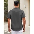 thumbnail image 4 of COOFANDY Mens Short Sleeve Casual Button Down Shirts Summer Untucked Dress Shirts with Pocket, 4 of 6