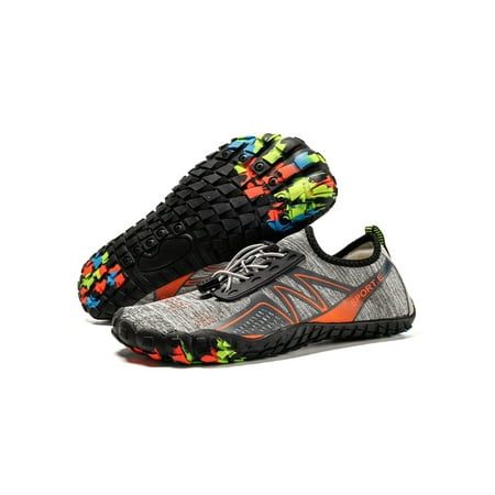 

Tenmix Womens Mens Aqua Socks Breathable Water Shoes Quick Dry Beach Shoe Barefoot Flats Summer Climbing Comfort Sneakers Gray 10