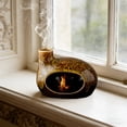 thumbnail image 4 of Home Decor,4.92In Ceramic Incense Censer Ash Catcher With Chimney Stunning Centerpiece Effect Modern Design,Festive Decor for Home Office Desktop Shelf Christmas Easter Holiday Gift Decors, 4 of 6