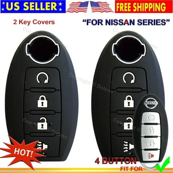 Dobrev 4 Button Dobrev Silicone Case Cover Skin Fob Entry Holder For Nissan Altima Rogue Sentra Murano Pathfinder Titan Rogue Kicks 2019 2020 key