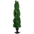 thumbnail image 4 of Northlight Real Touch™ Artificial Pre-Lit Cedar Double Spiral Topiary Tree, Clear Lights 4.5', 4 of 9