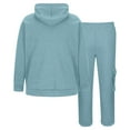 thumbnail image 4 of Men's Zippered Sweatshirt Jacket Suit, Casual Sports Set with Fleece Lining for Winter Outdoor Wear and Comfortable Everyday Use,Sky Blue,S, 4 of 4