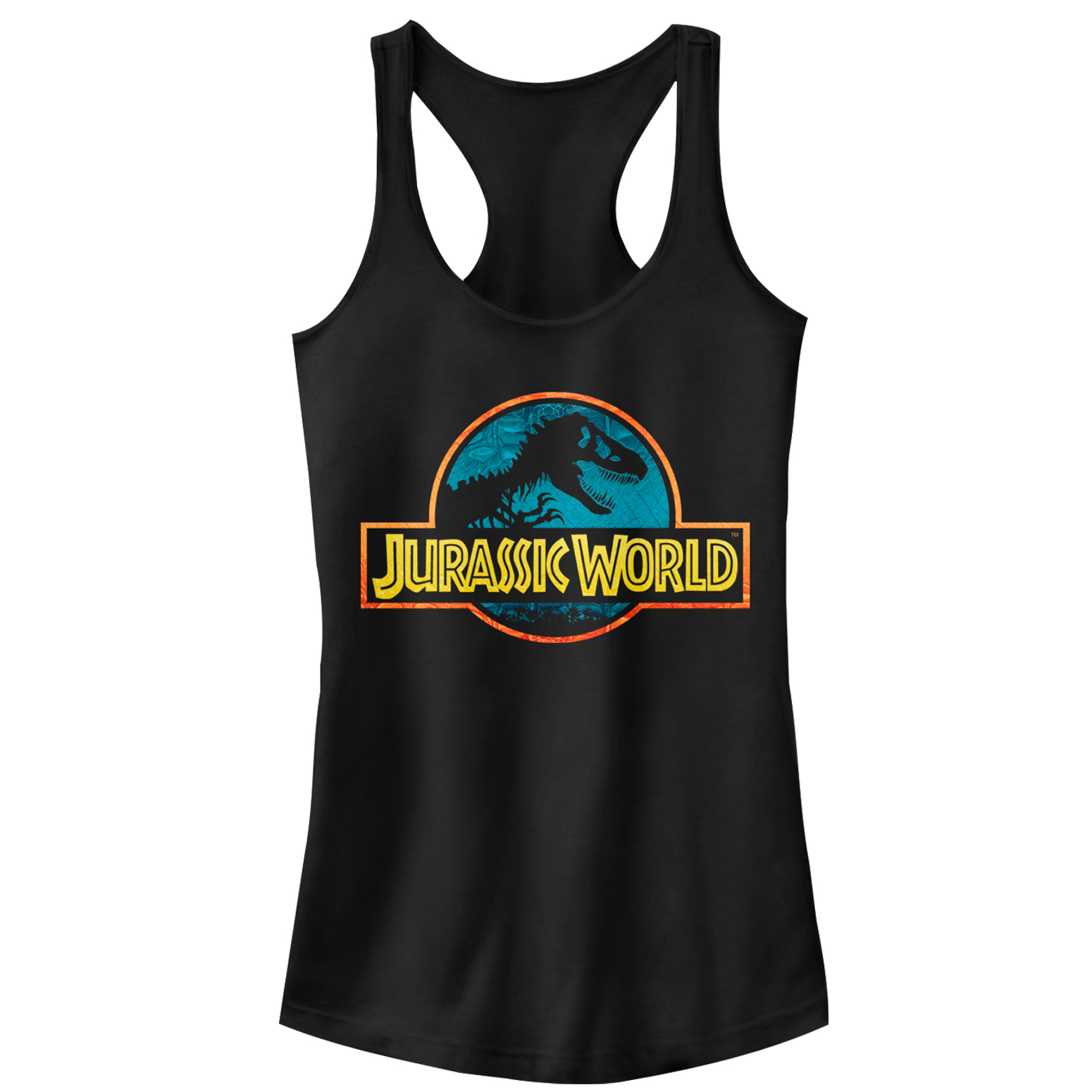 Jurassic World Juniors' Color Outline Logo Racerback Tank ...