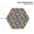 thumbnail image 3 of Pofeuu Skull daisy yellow blue Print Leather Coasters Set of 6, Round Cups Mugs Mat Pad for Home Kitchen Heat Resistant Drink Coasters,Hexagon, 3 of 7