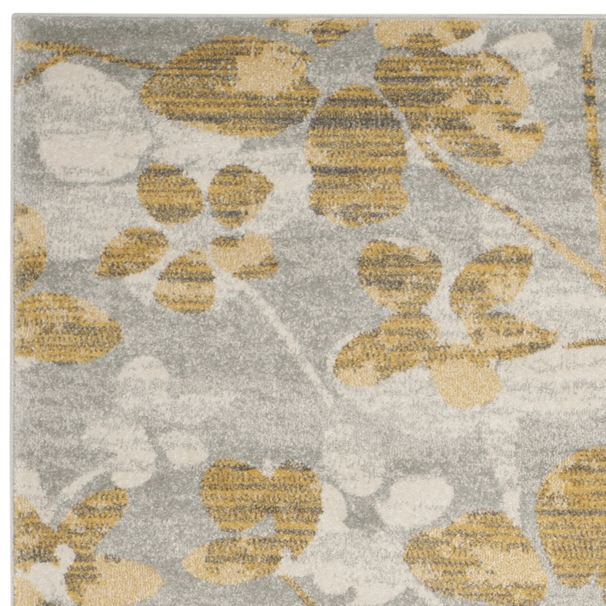 SAFAVIEH Evoke Pavel Floral Flowers Area Rug, Grey/Gold, 4' x 6'