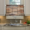 thumbnail image 5 of Coolnuti Wooden Print Valances for Windows 36 Inch Small Window Blackout Valance Curtains Rod Pocket Window Curtains Treatment for Kitchen Bathroom Cafe, 1 Panel Home Decor, 5 of 7