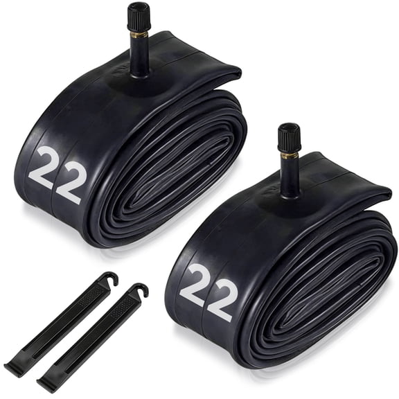 2pcs 22" Bike Tubes, Bicycle Tube Schrader Valve with 2 Tire Levers Compatible with 22x1.75 22x1.90 22x1.95 22x2.0 22x 2.10 22x2.125 Bike Tire Tubes