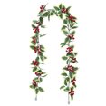 thumbnail image 1 of Guirnalda navideña de bayas rojas artificiales de ratán con piñas y flores, guirnalda de bayas artificiales, decoraciones navideñas para chimeneas de interior y exterior, vacaciones de, 1 of 5
