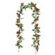 thumbnail image 1 of Guirnalda navideña de bayas rojas artificiales de ratán con piñas y flores, guirnalda de bayas artificiales, decoraciones navideñas para chimeneas de interior y exterior, vacaciones de invierno,, 1 of 5