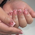 thumbnail image 6 of DIY New Valentine's Day Red Love Heart Full Cover Almond Square Nail Tips Press on Nails Fake Nails False Nails C227, 6 of 8