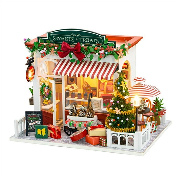 PC2319 Sweets Treats Mini Doll House Wooden Dollhouse Diy Doll House Miniature Dollhouse Kit,1 x Miniature Dollhouse Kit