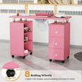 thumbnail image 7 of Ktaxon Nail Table, Manicure Desk for Nail Tech with Electric Downdraft Vent, Pink, 7 of 7