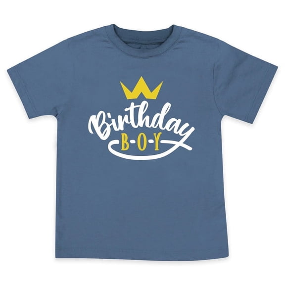 Wild and Happy Birthday Boy Tshirt T Shirt Tee Bday Party Shirt Toddler Boys in Bue