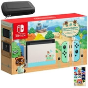 Nintendo Switch Animal Crossing: New Horizons Edition with Green and Blue Joy-Con - 6.2" Touchscreen LCD Display - 32GB Internal Storage, 802.11AC, Type-C - Carrying_Case - Super Mario 3D All-Stars