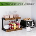 thumbnail image 3 of MARTY 2 Tier Spice Rack Organizer for Countertop, 15.8''L Coffee Station/Bathroom Organizer Countertop, Counter Shelf Desktop Storage Organizer for Kitchen, Bedroom, Office (Rustic Brown), 3 of 8